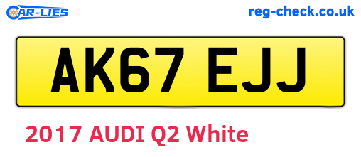 AK67EJJ are the vehicle registration plates.