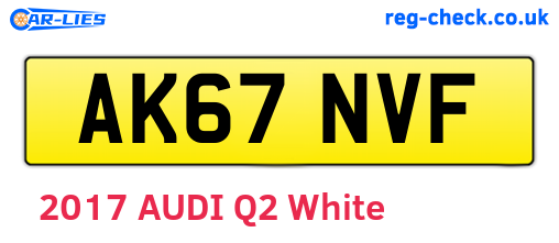 AK67NVF are the vehicle registration plates.