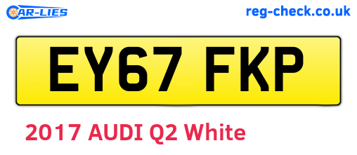EY67FKP are the vehicle registration plates.
