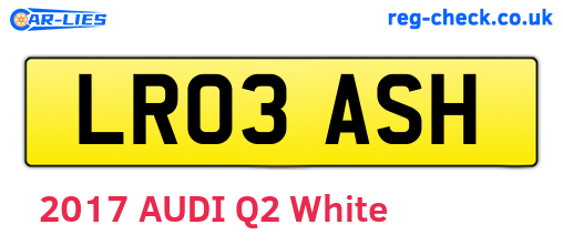 LR03ASH are the vehicle registration plates.