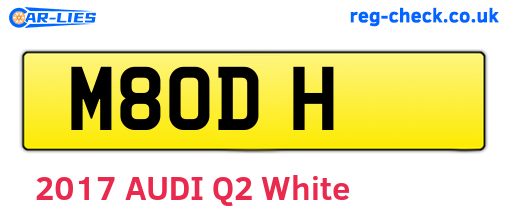 M8ODH are the vehicle registration plates.