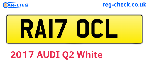RA17OCL are the vehicle registration plates.
