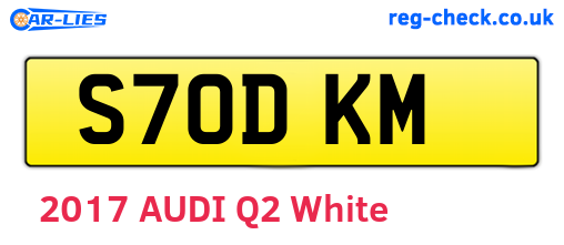 S70DKM are the vehicle registration plates.