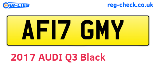 AF17GMY are the vehicle registration plates.