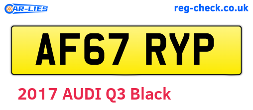 AF67RYP are the vehicle registration plates.