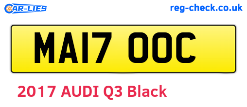 MA17OOC are the vehicle registration plates.