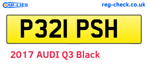 P321PSH are the vehicle registration plates.