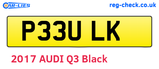 P33ULK are the vehicle registration plates.