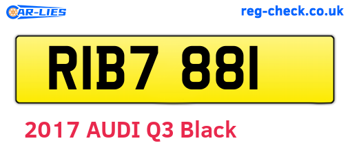 RIB7881 are the vehicle registration plates.
