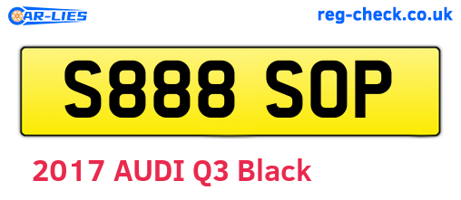 S888SOP are the vehicle registration plates.