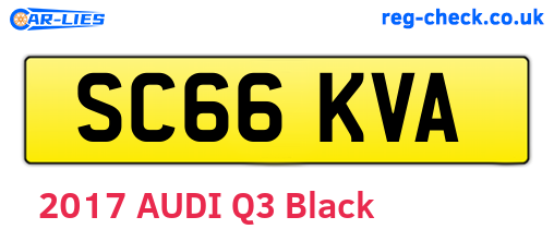 SC66KVA are the vehicle registration plates.