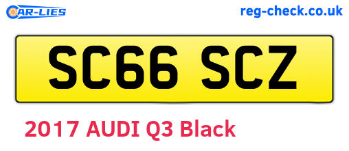SC66SCZ are the vehicle registration plates.