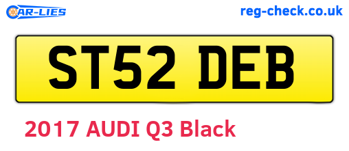 ST52DEB are the vehicle registration plates.