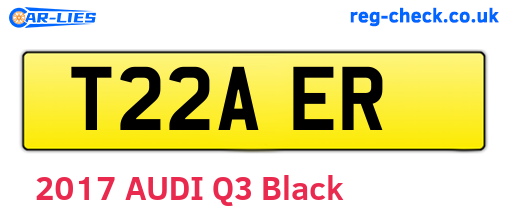 T22AER are the vehicle registration plates.