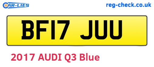 BF17JUU are the vehicle registration plates.