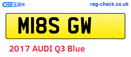 M18SGW are the vehicle registration plates.