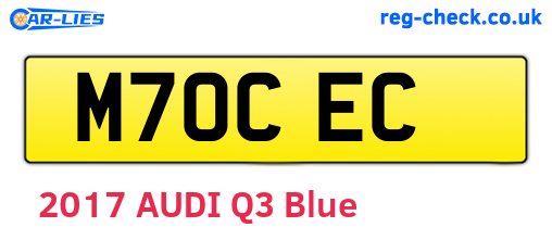 M70CEC are the vehicle registration plates.