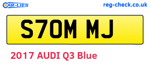 S70MMJ are the vehicle registration plates.