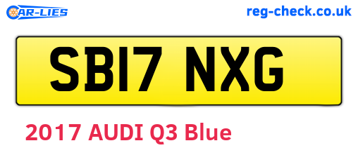 SB17NXG are the vehicle registration plates.
