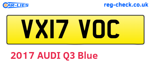VX17VOC are the vehicle registration plates.