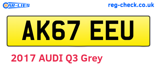 AK67EEU are the vehicle registration plates.