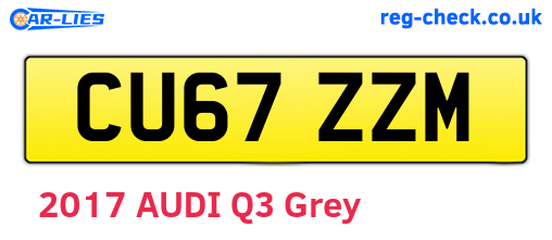 CU67ZZM are the vehicle registration plates.