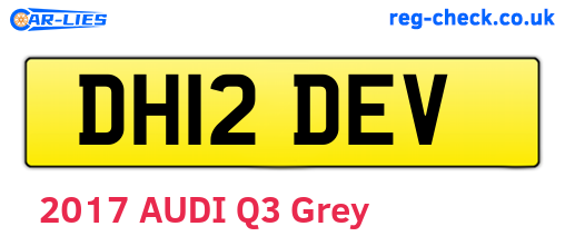 DH12DEV are the vehicle registration plates.