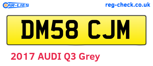 DM58CJM are the vehicle registration plates.