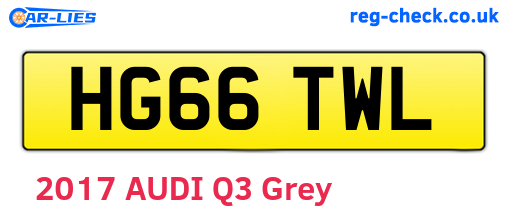 HG66TWL are the vehicle registration plates.