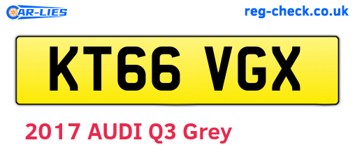 KT66VGX are the vehicle registration plates.