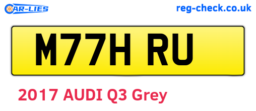 M77HRU are the vehicle registration plates.