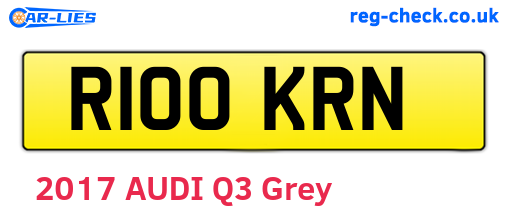 R100KRN are the vehicle registration plates.