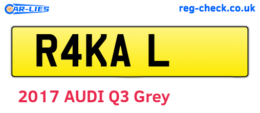 R4KAL are the vehicle registration plates.