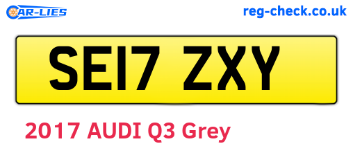 SE17ZXY are the vehicle registration plates.