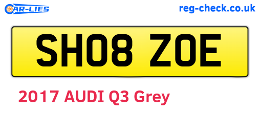 SH08ZOE are the vehicle registration plates.