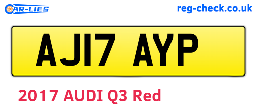 AJ17AYP are the vehicle registration plates.