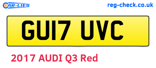 GU17UVC are the vehicle registration plates.