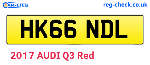 HK66NDL are the vehicle registration plates.
