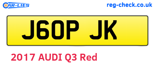 J60PJK are the vehicle registration plates.