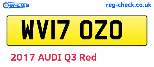 WV17OZO are the vehicle registration plates.