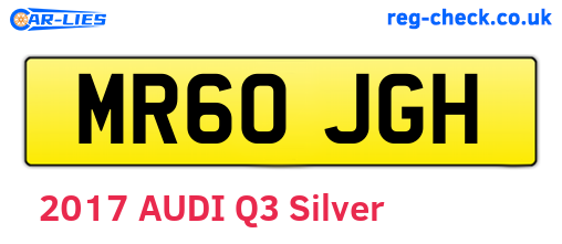 MR60JGH are the vehicle registration plates.