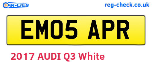 EM05APR are the vehicle registration plates.