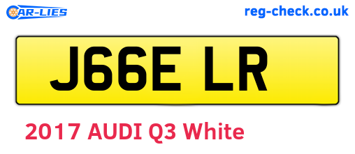 J66ELR are the vehicle registration plates.