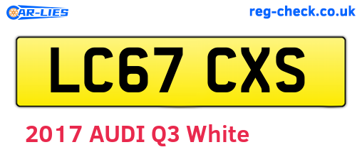 LC67CXS are the vehicle registration plates.