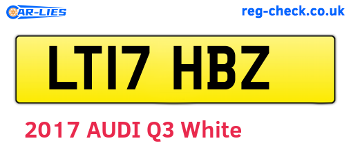 LT17HBZ are the vehicle registration plates.