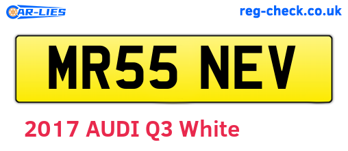 MR55NEV are the vehicle registration plates.