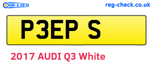 P3EPS are the vehicle registration plates.