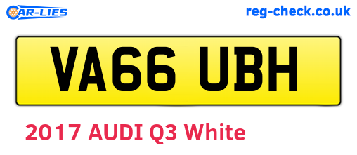 VA66UBH are the vehicle registration plates.