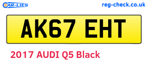 AK67EHT are the vehicle registration plates.