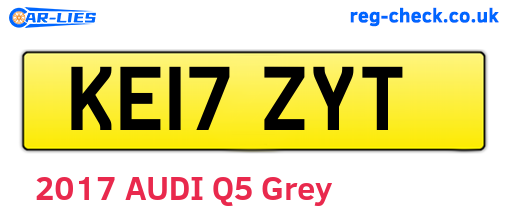 KE17ZYT are the vehicle registration plates.